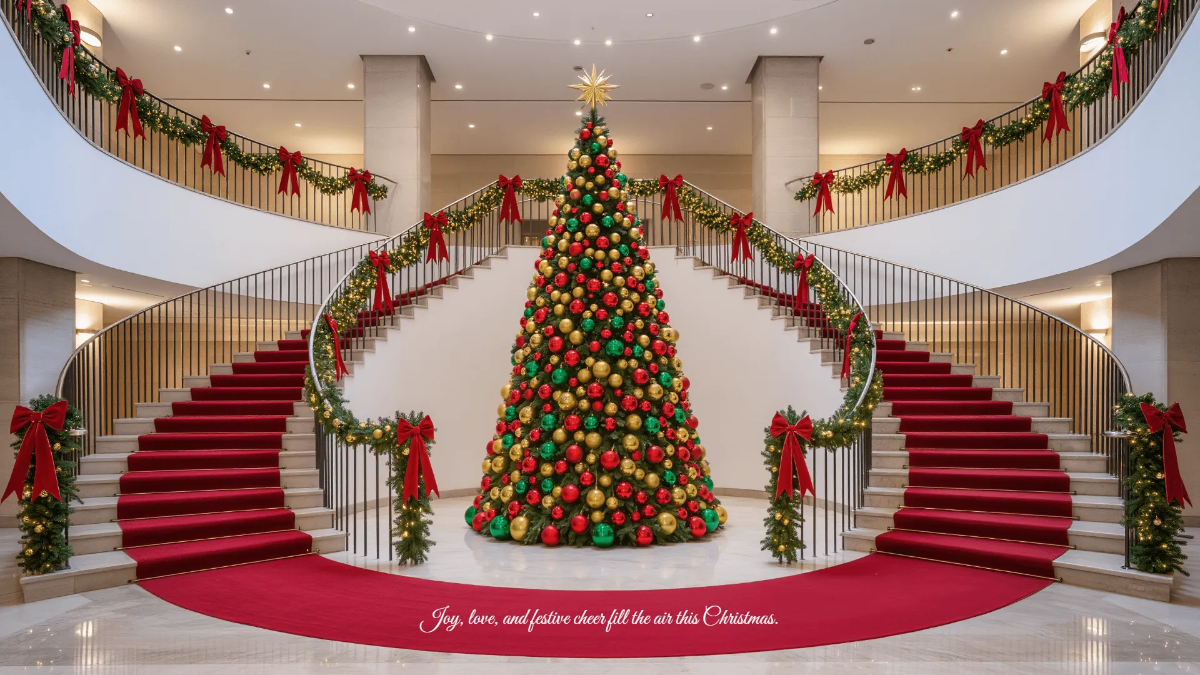 Free Professional Christmas Tree Background Template to Edit Online