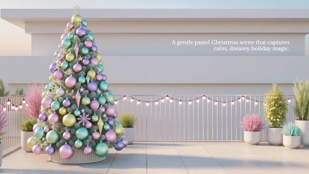 Free Pastel Christmas Tree Background Template to Edit Online
