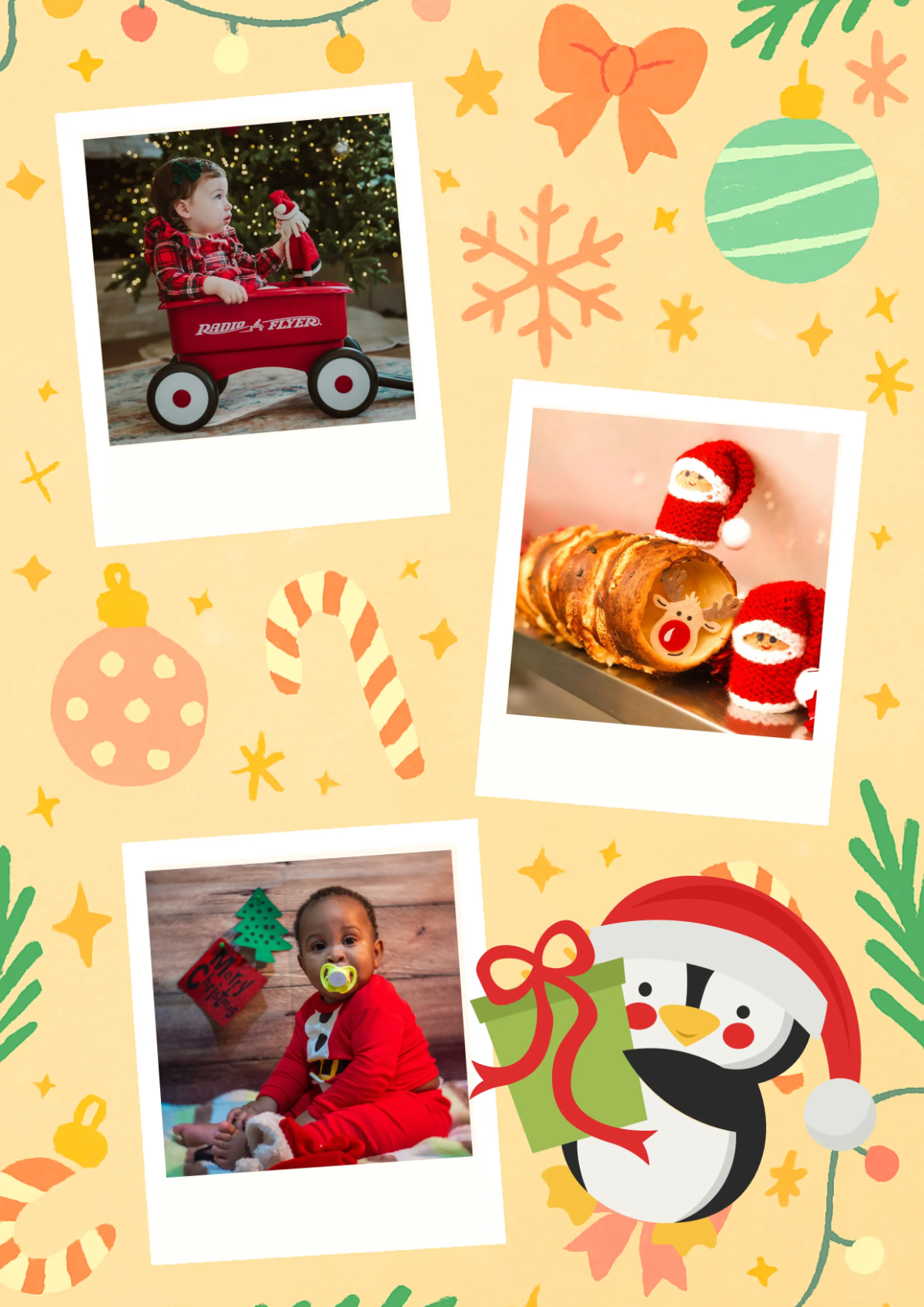 Free Cute Christmas Photo Collage Template to Edit Online