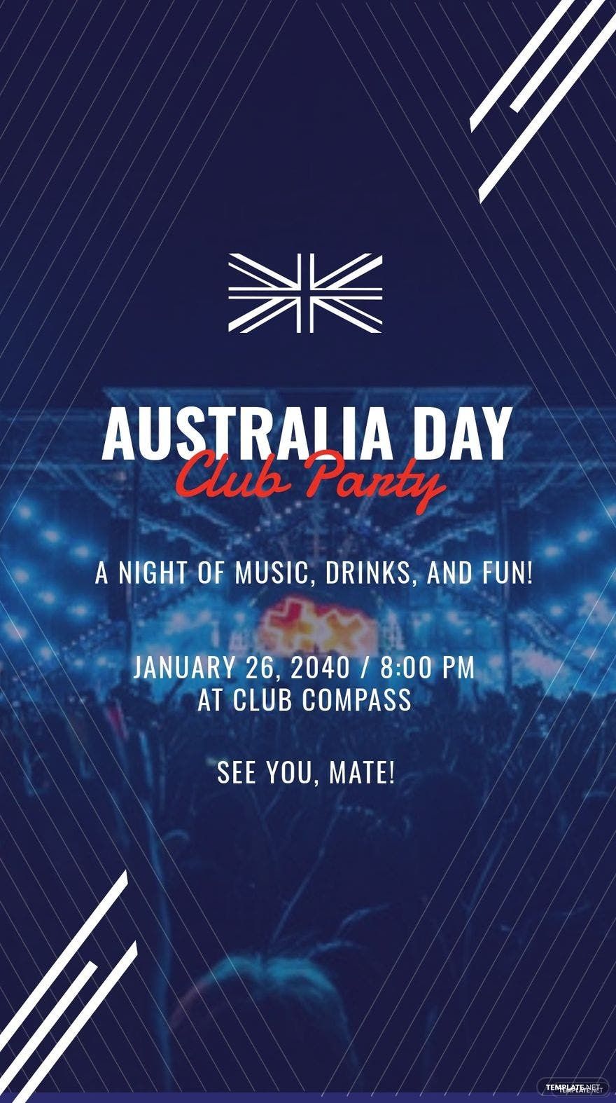 Free Australia Day Club Whatsapp Post Template