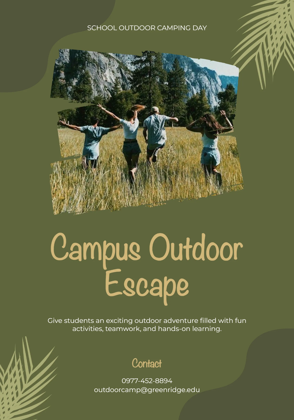 Free School Outdoor Activity Camping Flyer Template to Edit Online