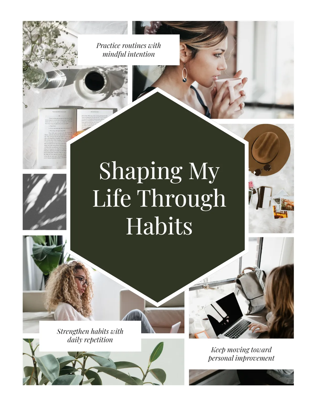 Free Habit Tracker Vision Board Template to Edit Online