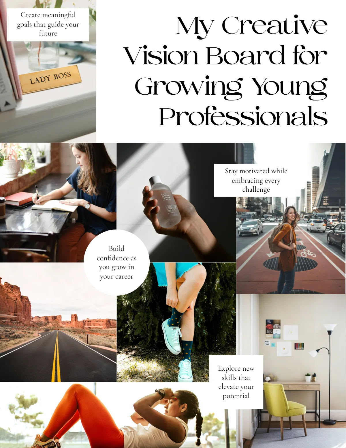 Free Blank Creative Vision Board Template to Edit Online