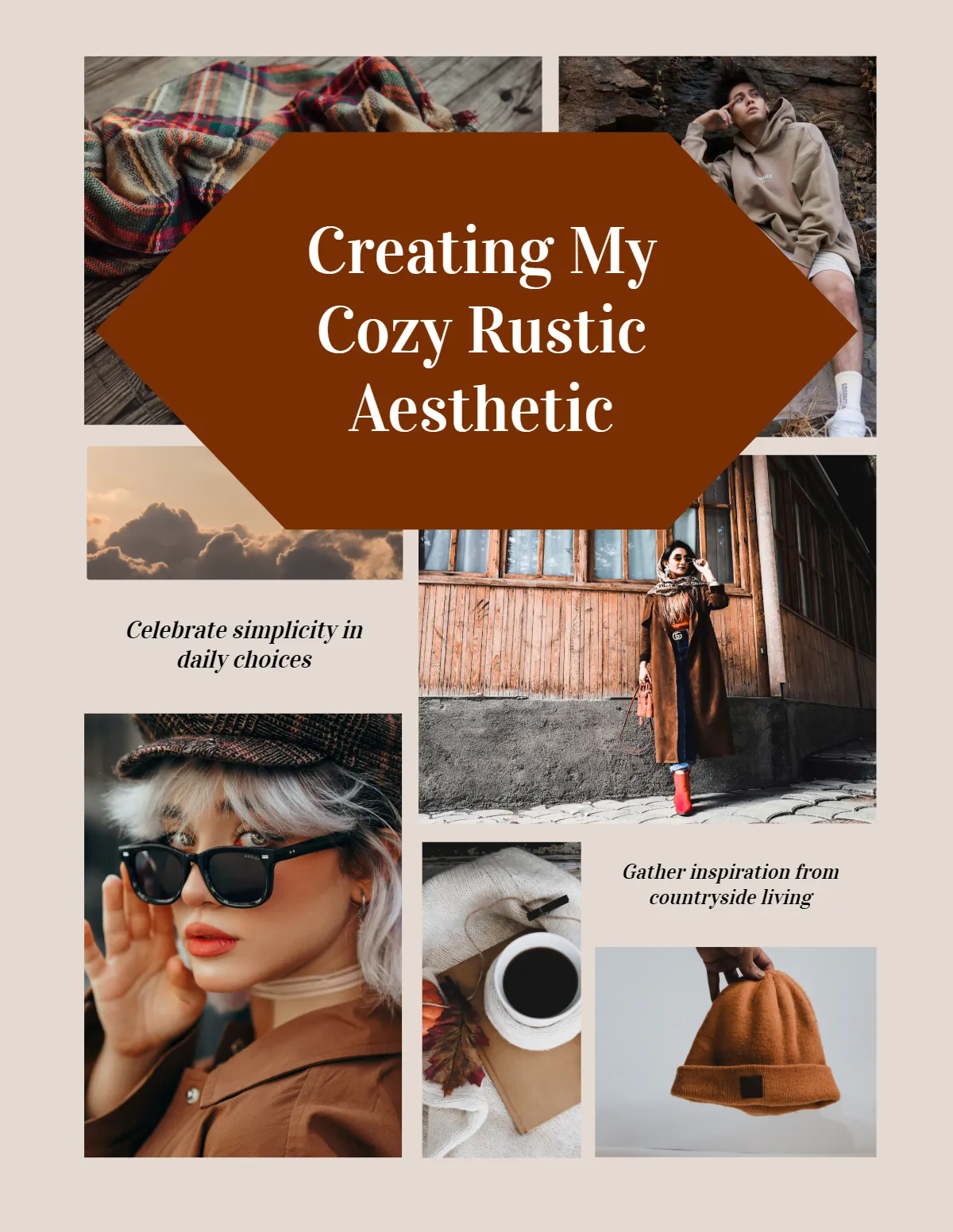 Free Rustic Vision Board Template to Edit Online