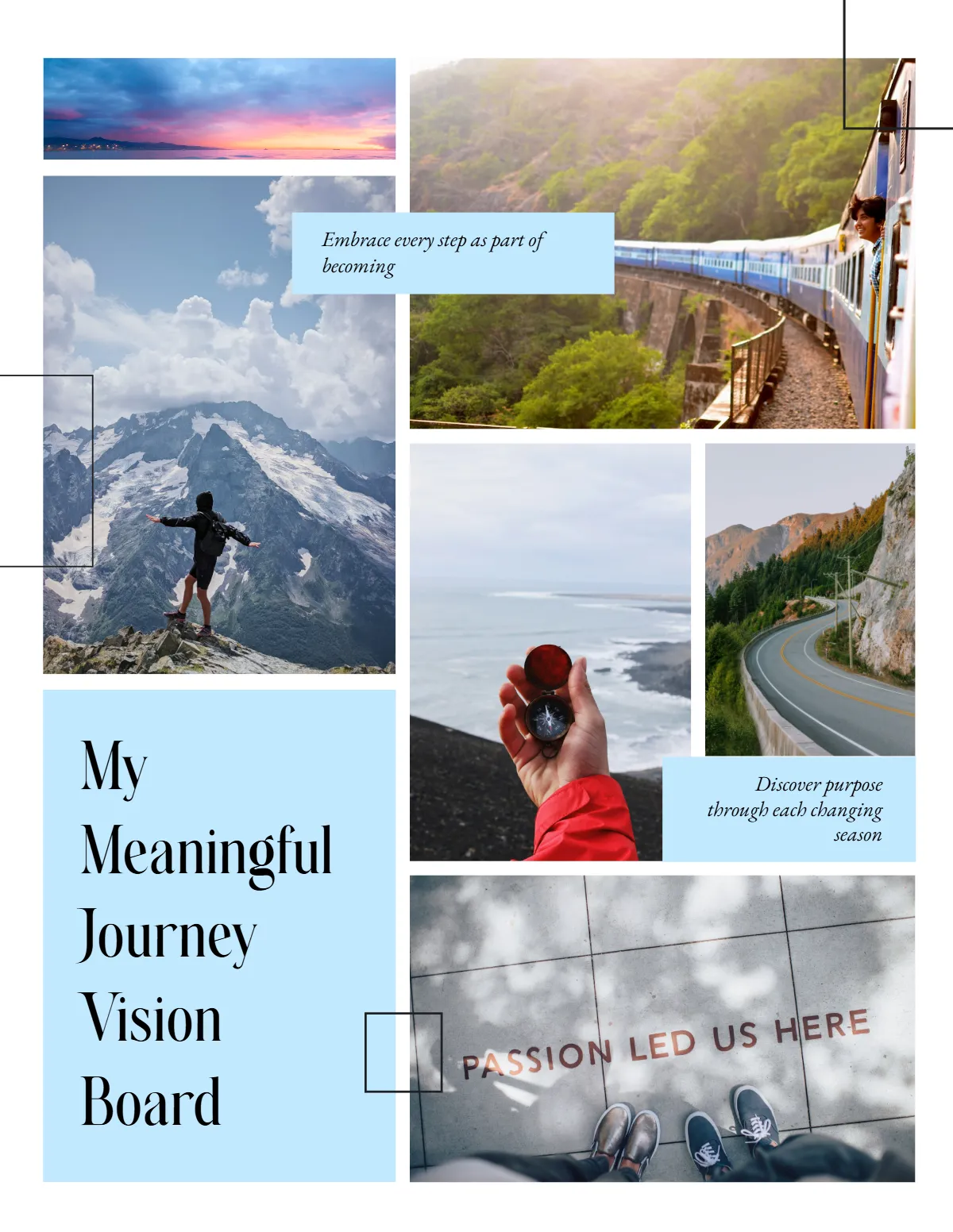 Free Journey Vision Board Template to Edit Online