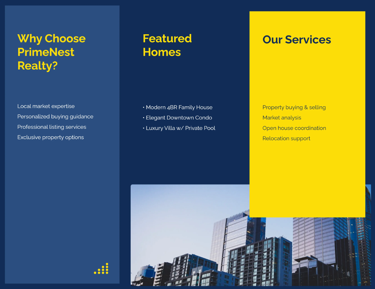 Free Tri Fold Real Estate And Property Sell Brochure Template to Edit Online