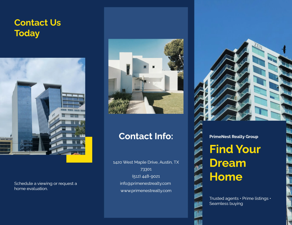 Free Tri Fold Real Estate And Property Sell Brochure Template to Edit Online