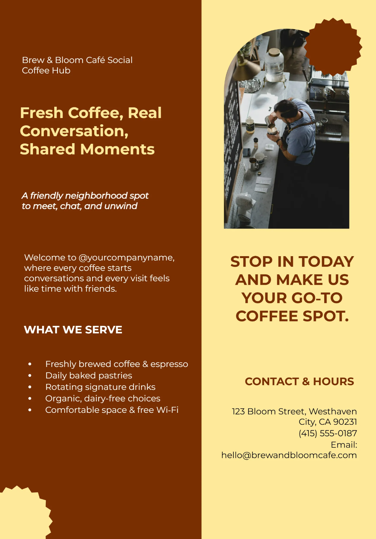 Free Social Coffee Shop Flyer Template to Edit Online