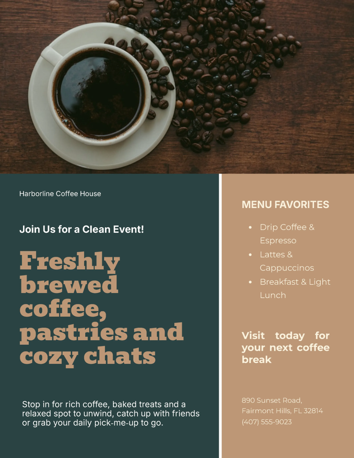 Free Classic Coffee Shop Flyer Template to Edit Online