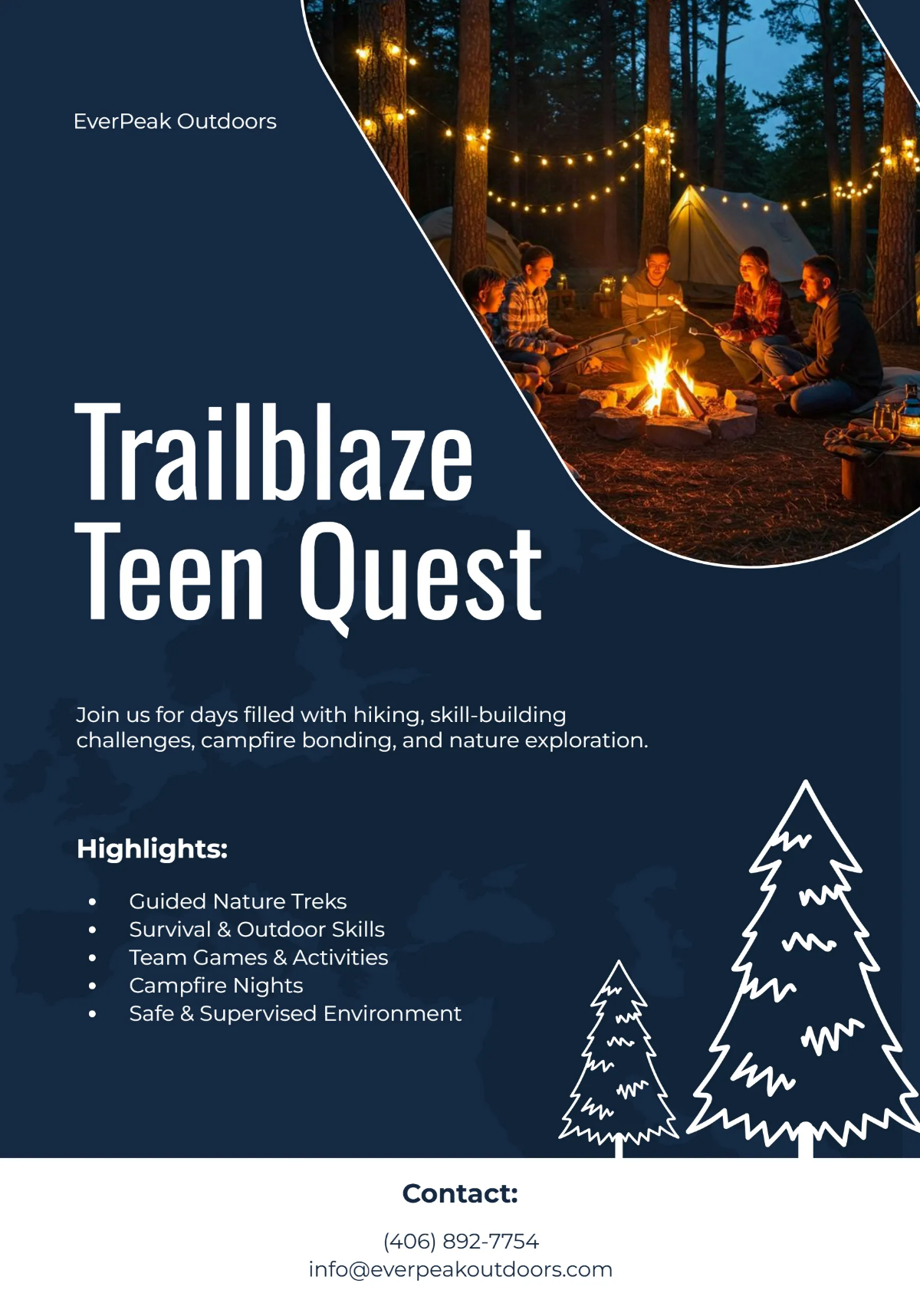 Free Teen Adventure Camping Flyer Template to Edit Online