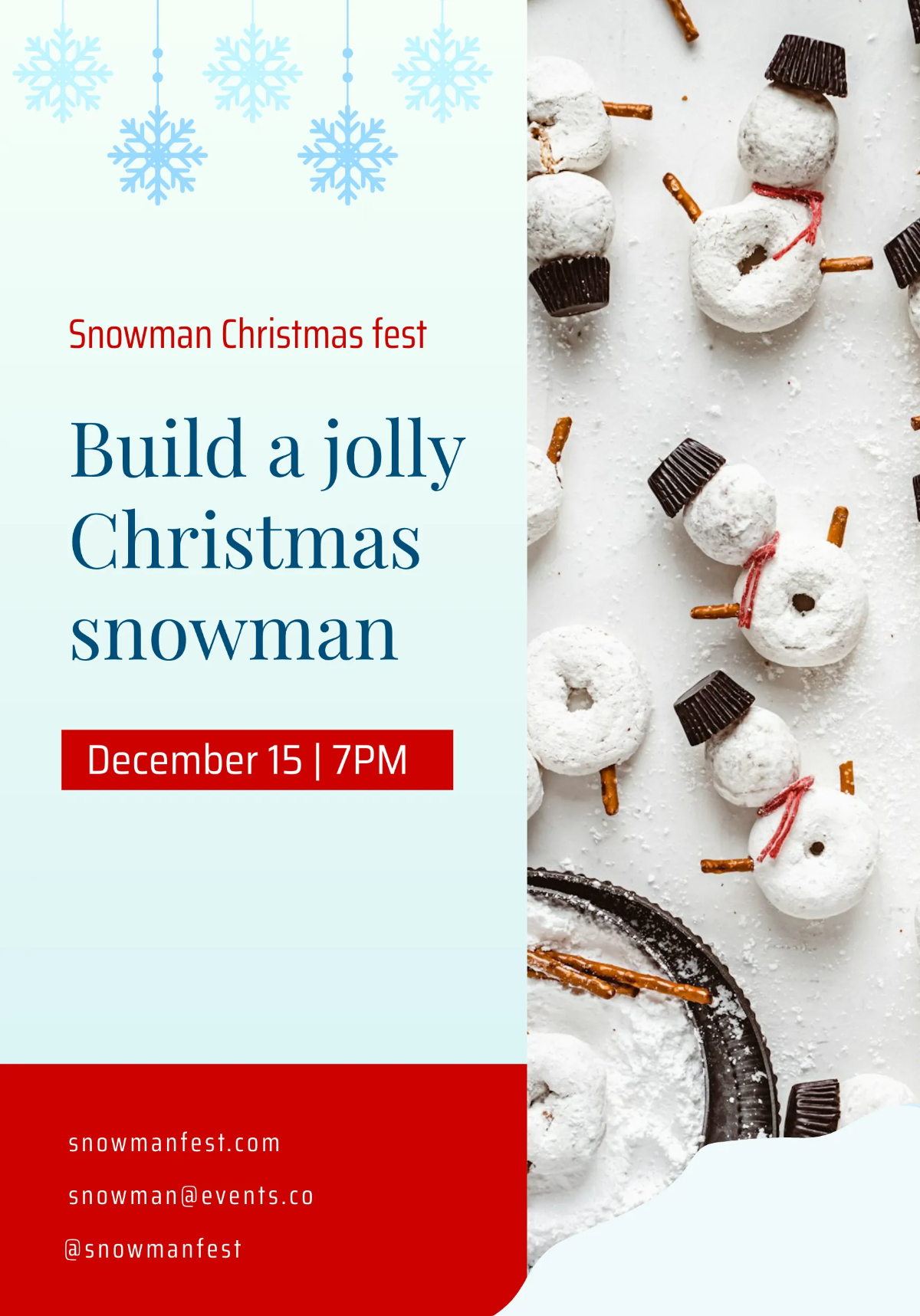 Free Christmas Day Snowman Flyer Template to Edit Online