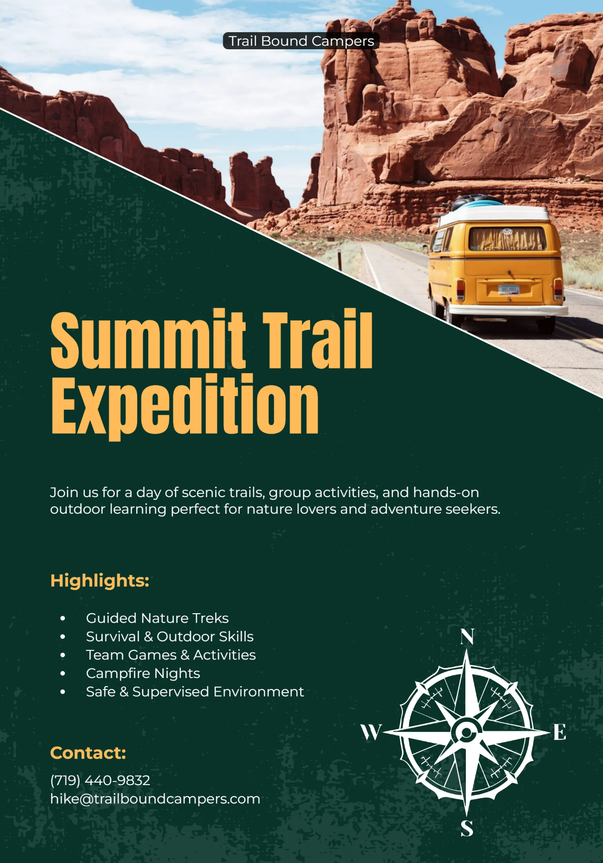 Free Hiking Activity Camping Flyer Template to Edit Online