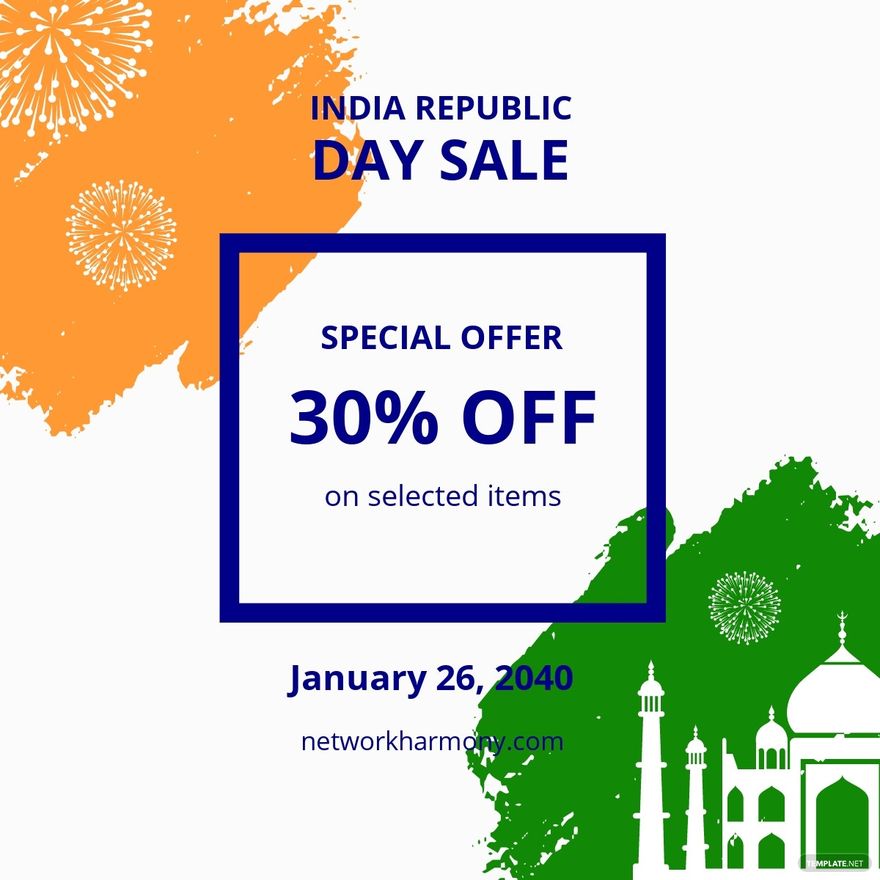 India republic day sale Linkedin Post Template