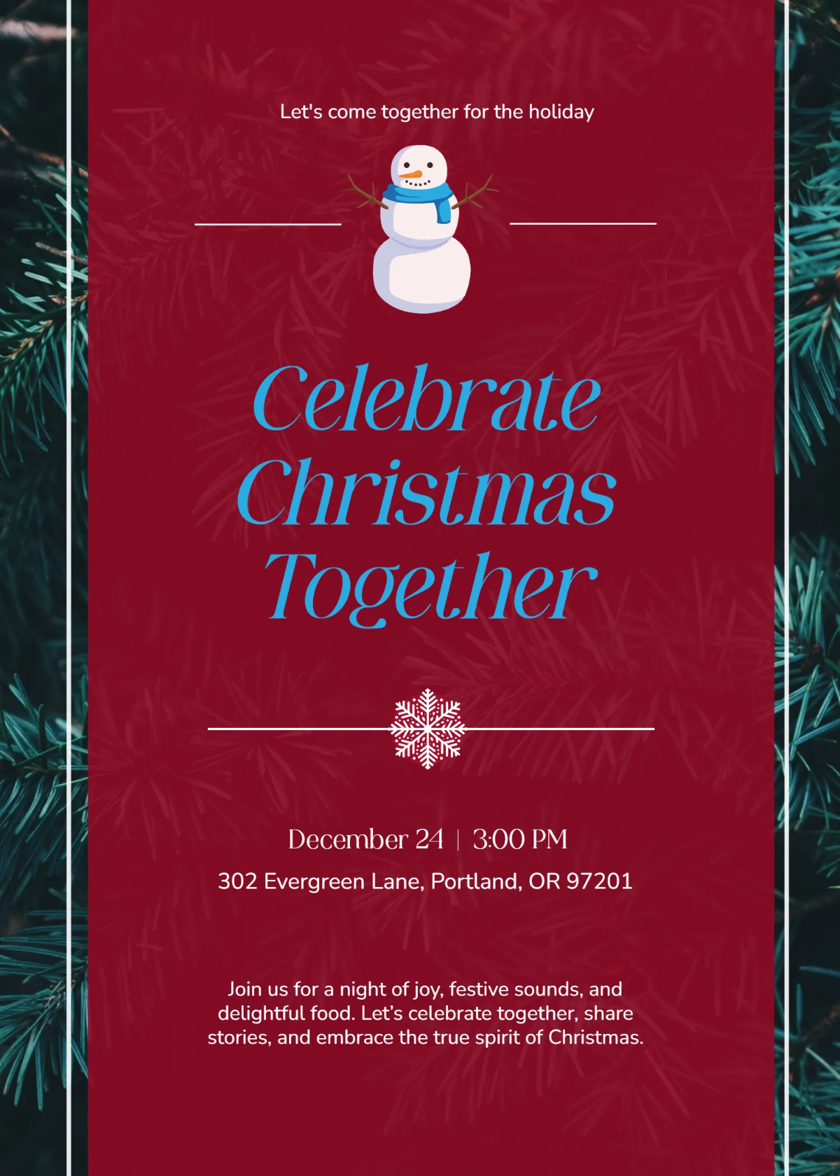 Free Christmas Day Snowman Invitation Template to Edit Online Free Christmas Day Snowman Invitation Template to Edit Online
