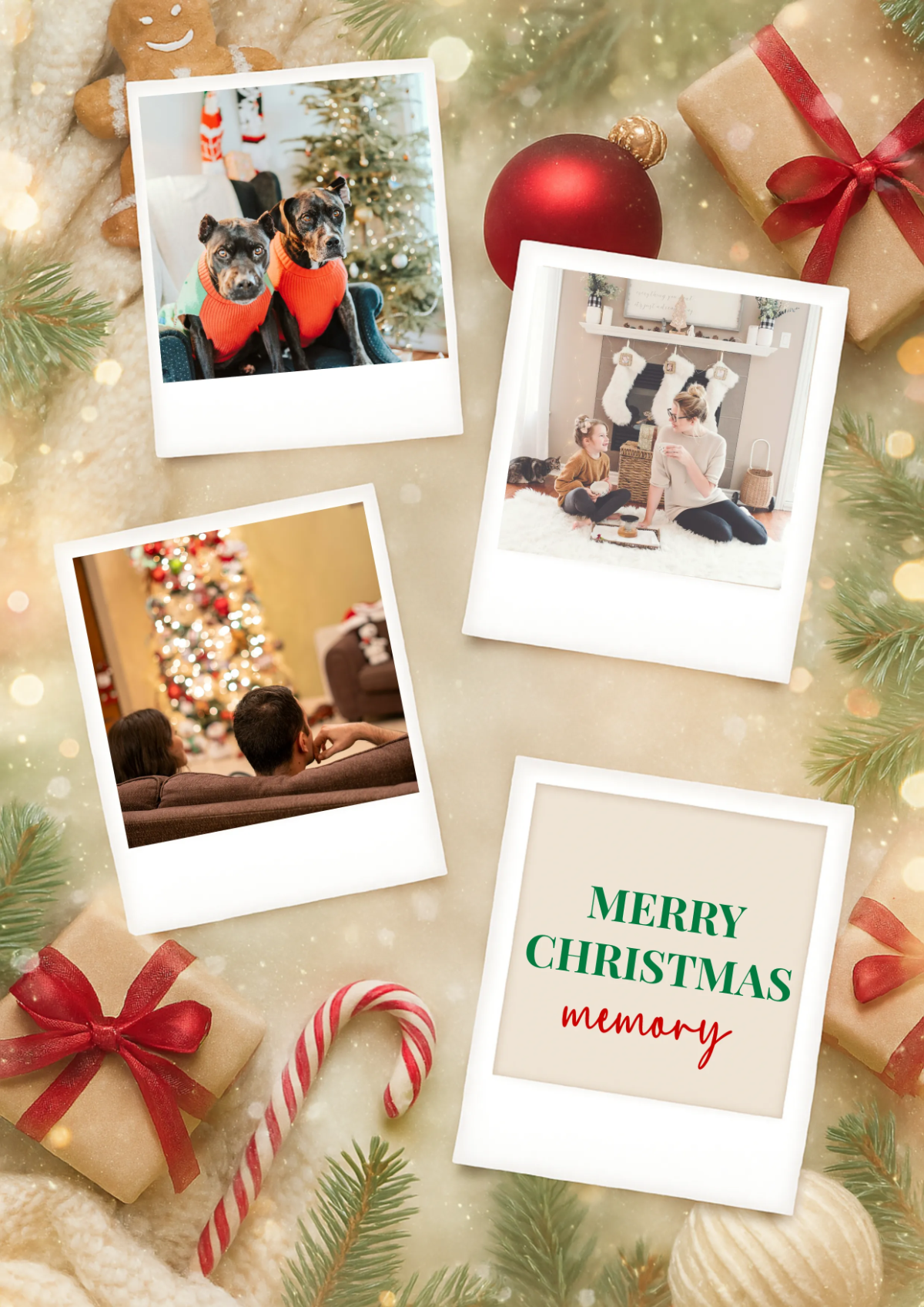 Free Merry Moments Christmas Photo Collage Template to Edit Online