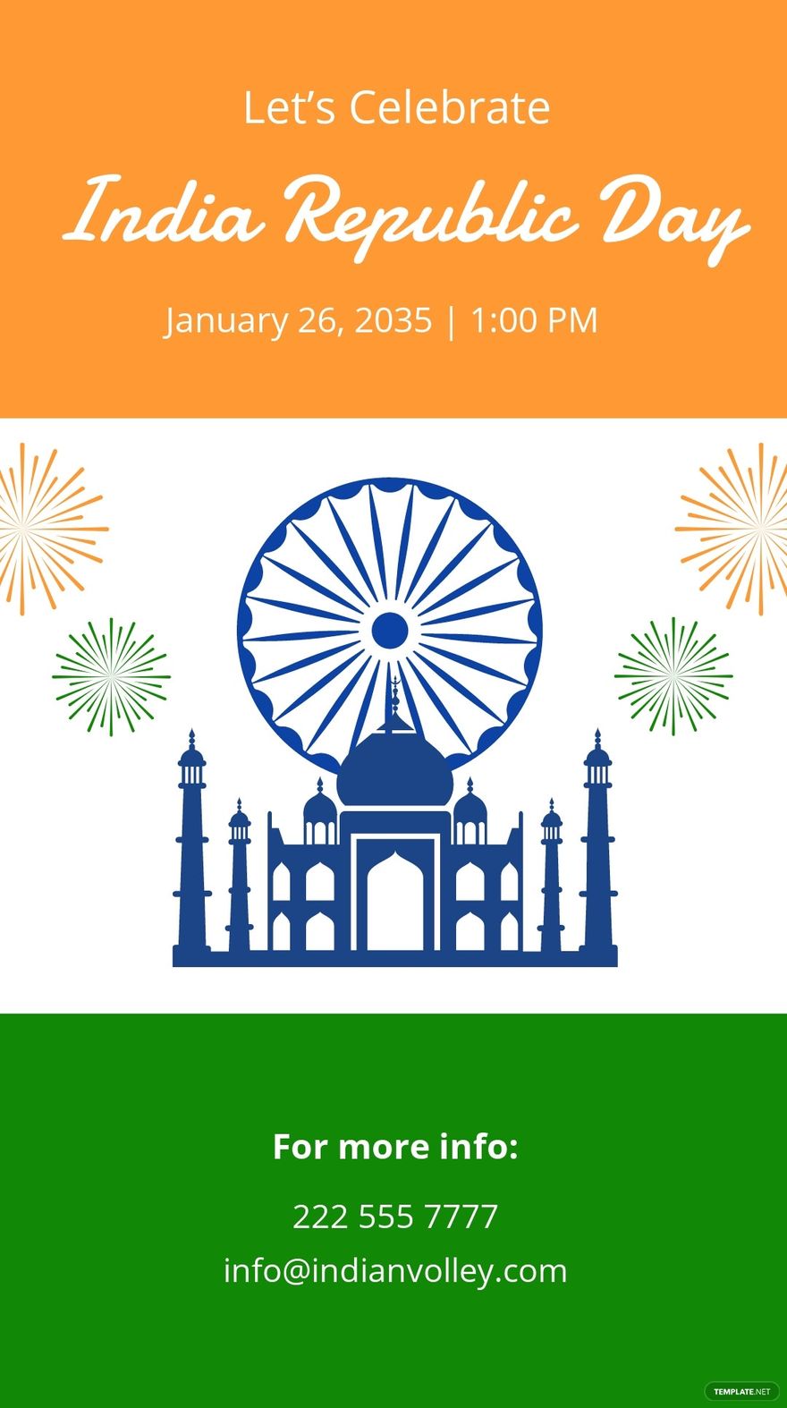 India Republic Day Event Whatsapp Post Template