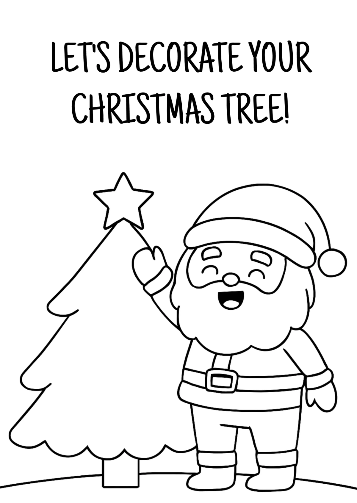 Free Santa Christmas Tree Worksheet Template to Edit Online