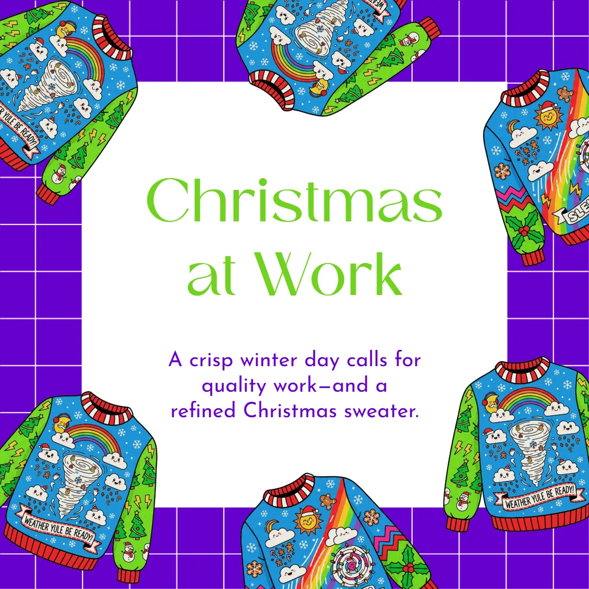 Free Christmas Weather Sweater Template to Edit Online