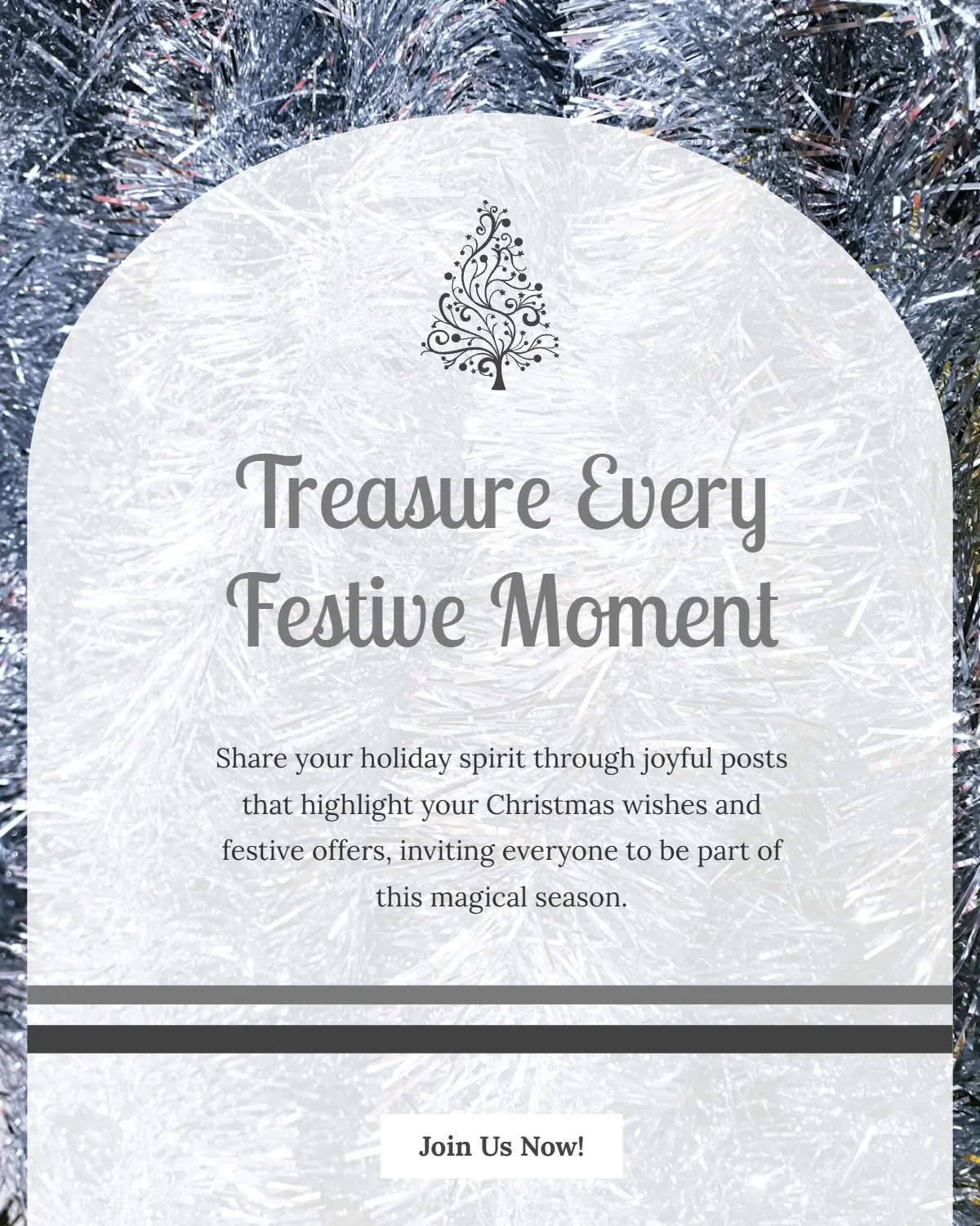 Free Silver Christmas Tree Instagram Post Template to Edit Online