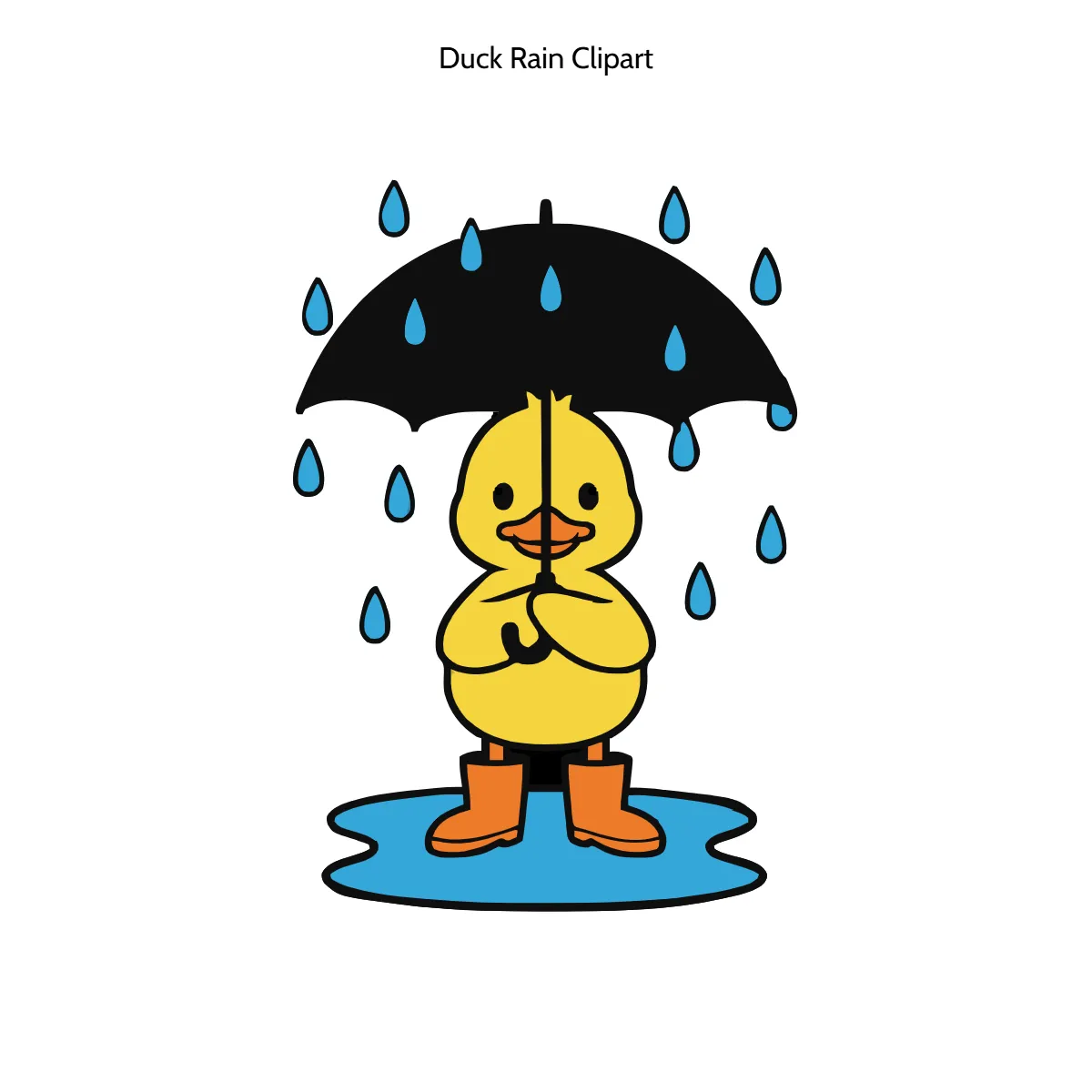 Free Duck Rain Clipart Template to Edit Online