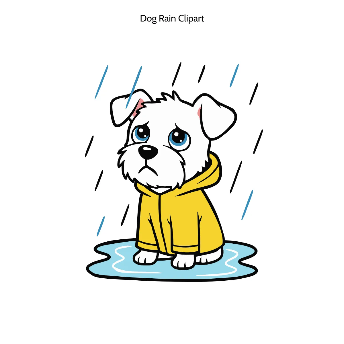 Free Dog Rain Clipart Template to Edit Online