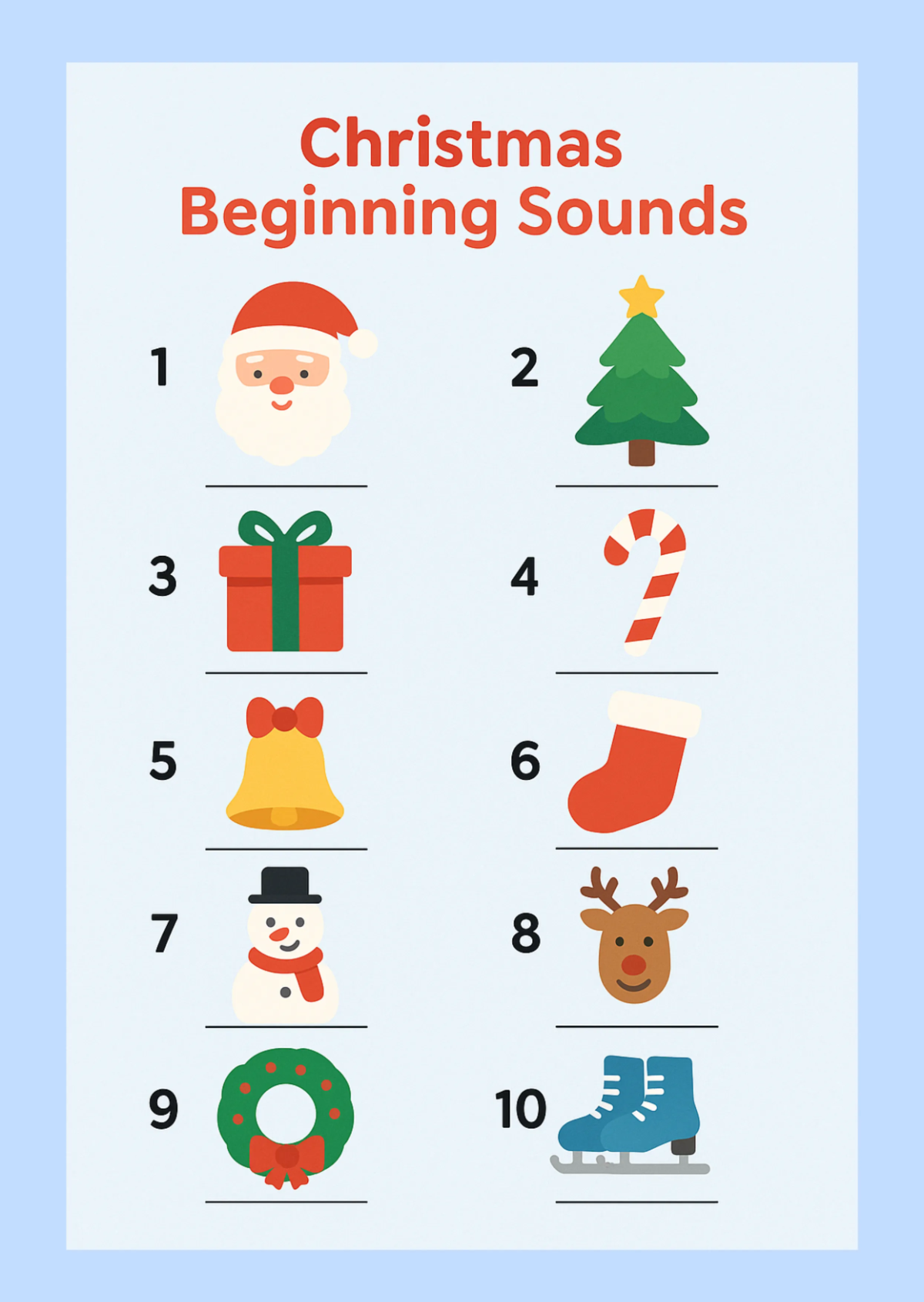 Free Phonics Christmas Worksheet Template to Edit Online