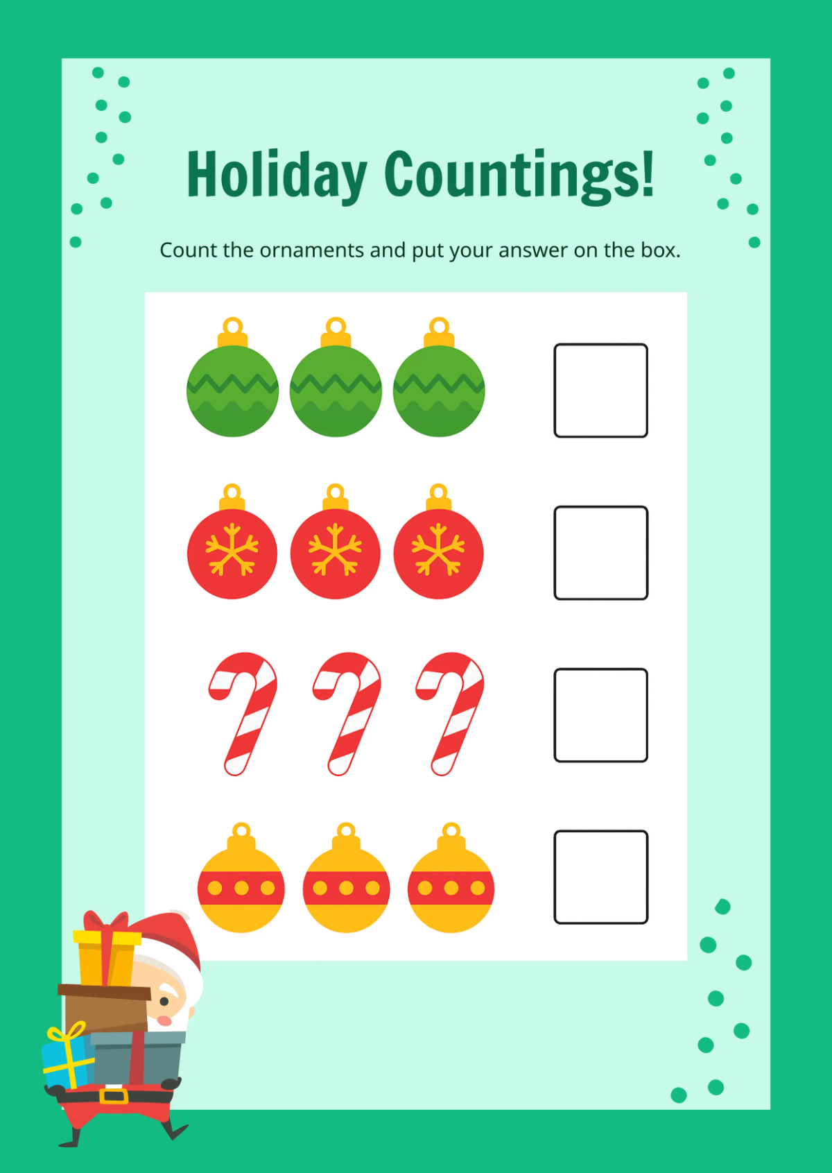Free Silly Santa Christmas Worksheet Template to Edit Online
