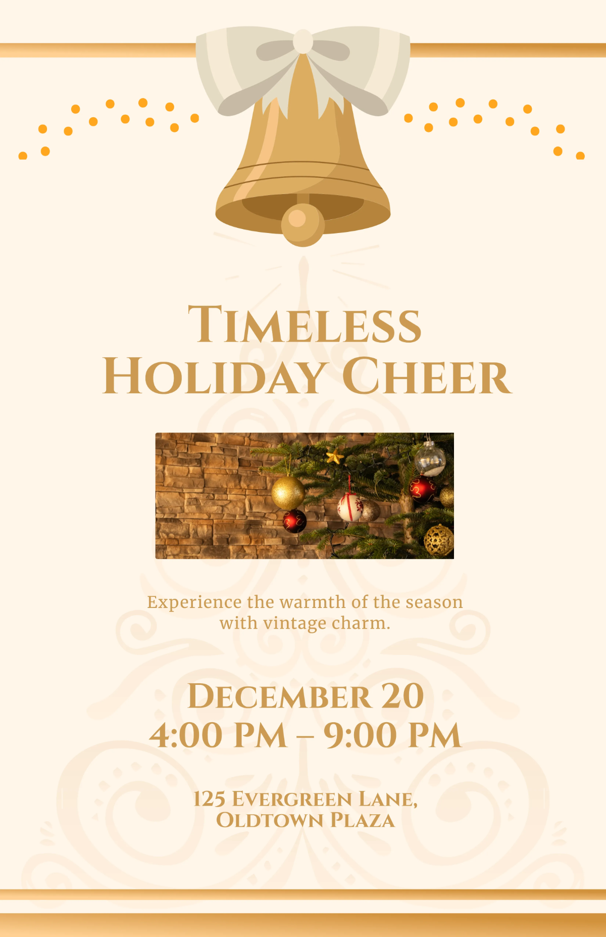 Free Vintage Christmas Tree Poster Template to Edit Online