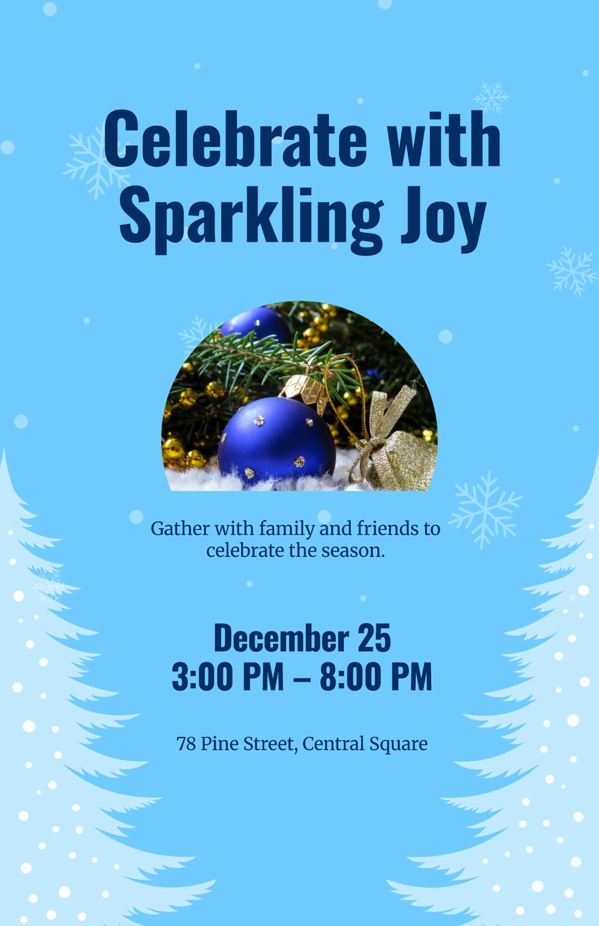 Free Christmas Tree Decorated Template to Edit Online