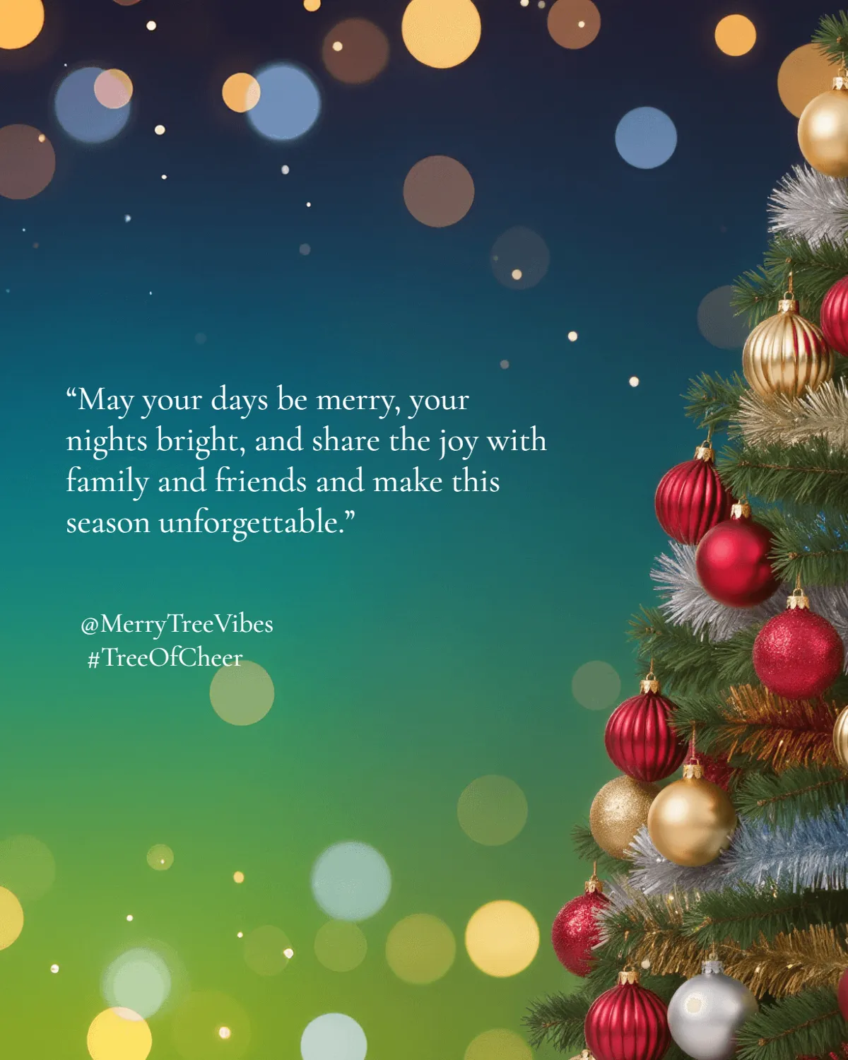 Free Merry Christmas Tree Social Media Template to Edit Online