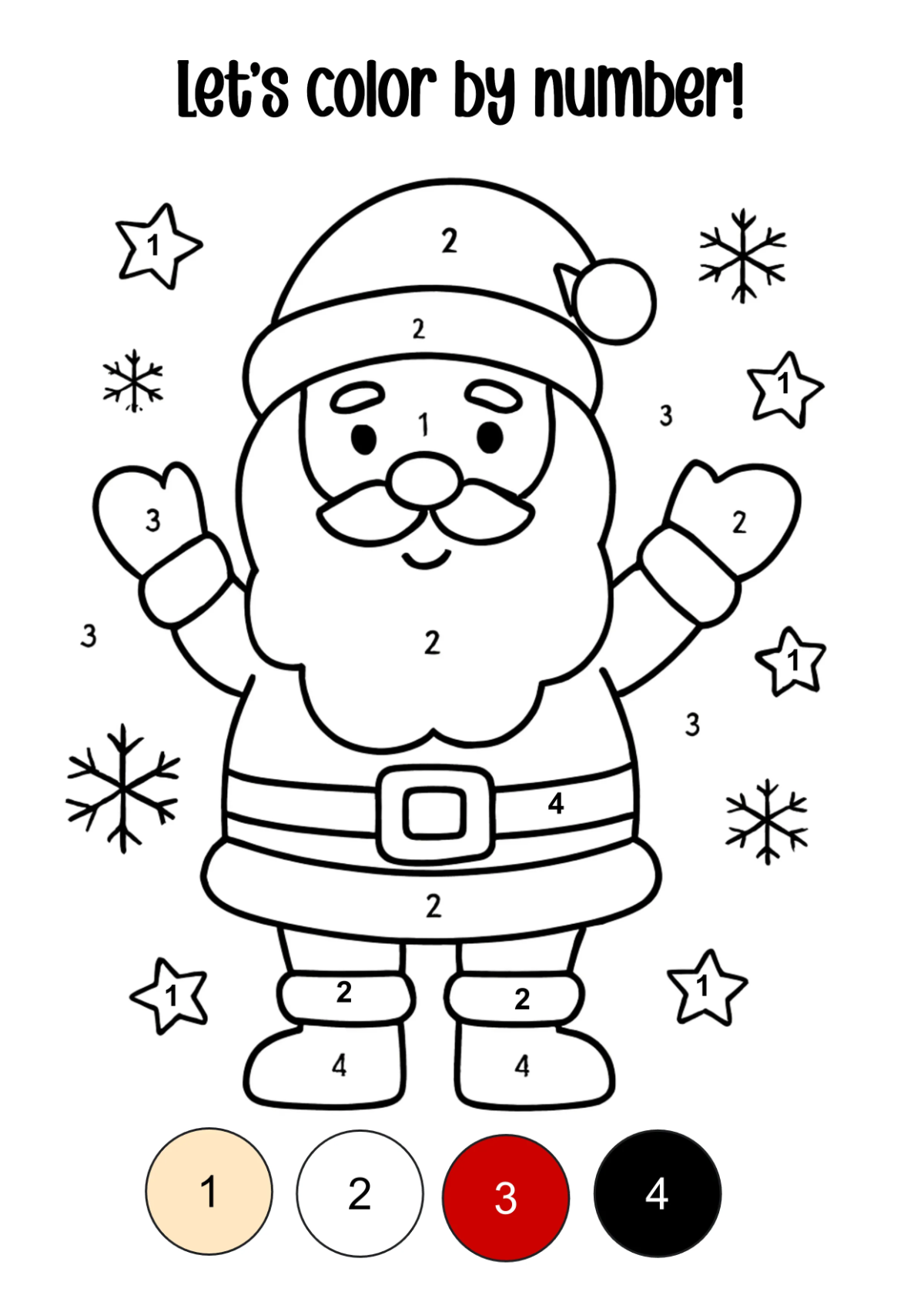 Free Easy Santa Christmas Worksheet Template to Edit Online
