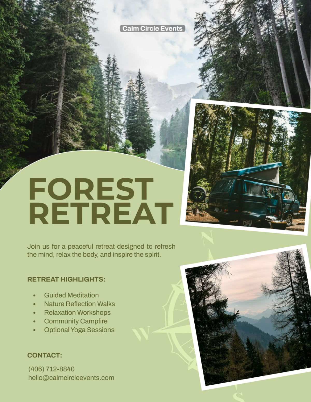 Free Retreat Event Camping Flyer Template to Edit Online