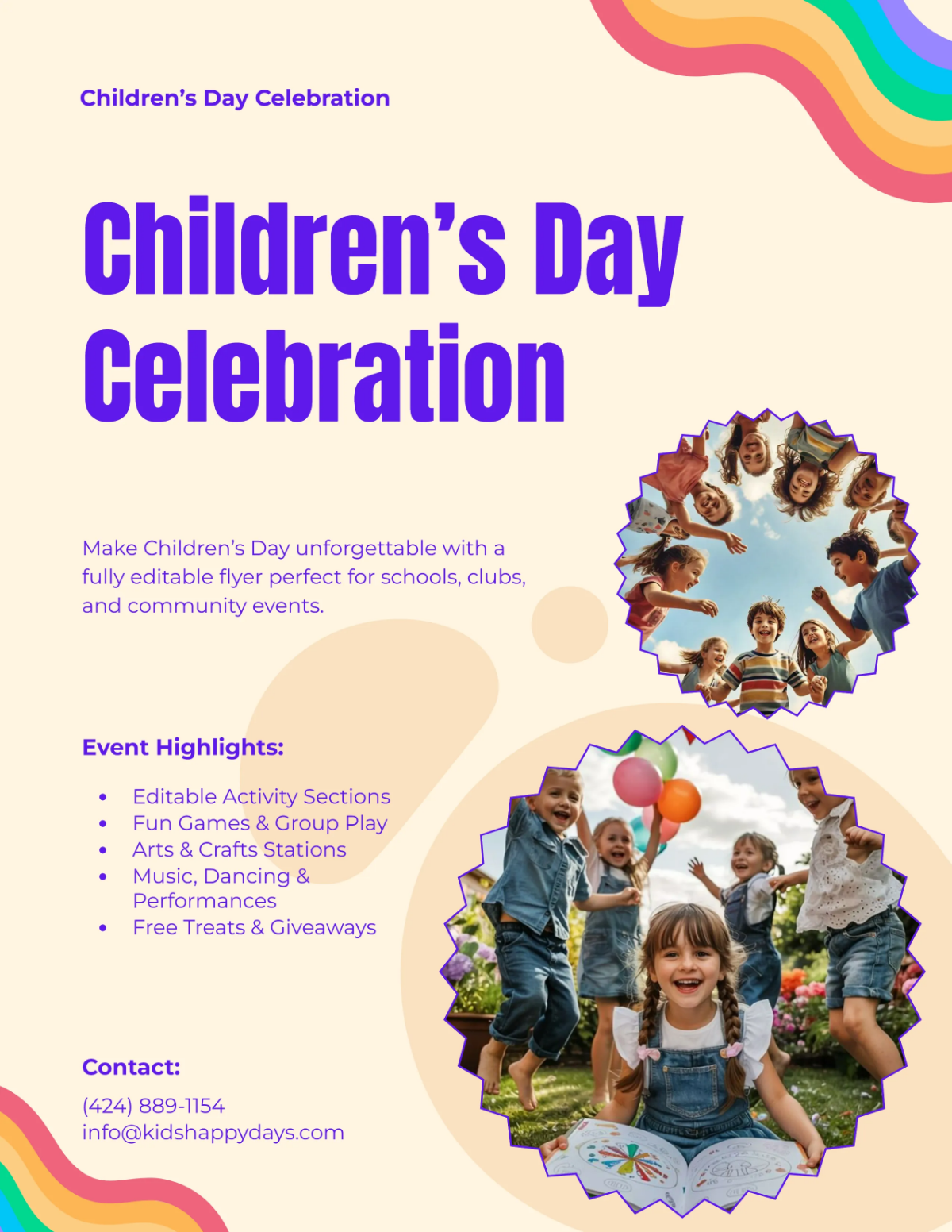 Free Editable Children's Day Flyer Template to Edit Online
