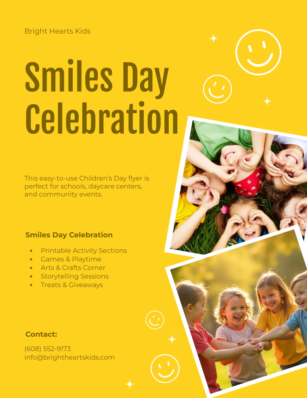 Free Printable Children's Day Flyer Template to Edit Online
