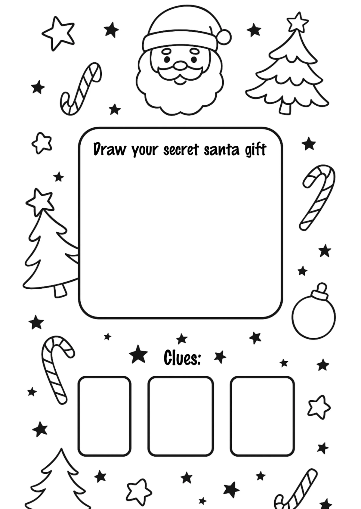 Free Secret Santa Christmas Worksheet Template to Edit Online