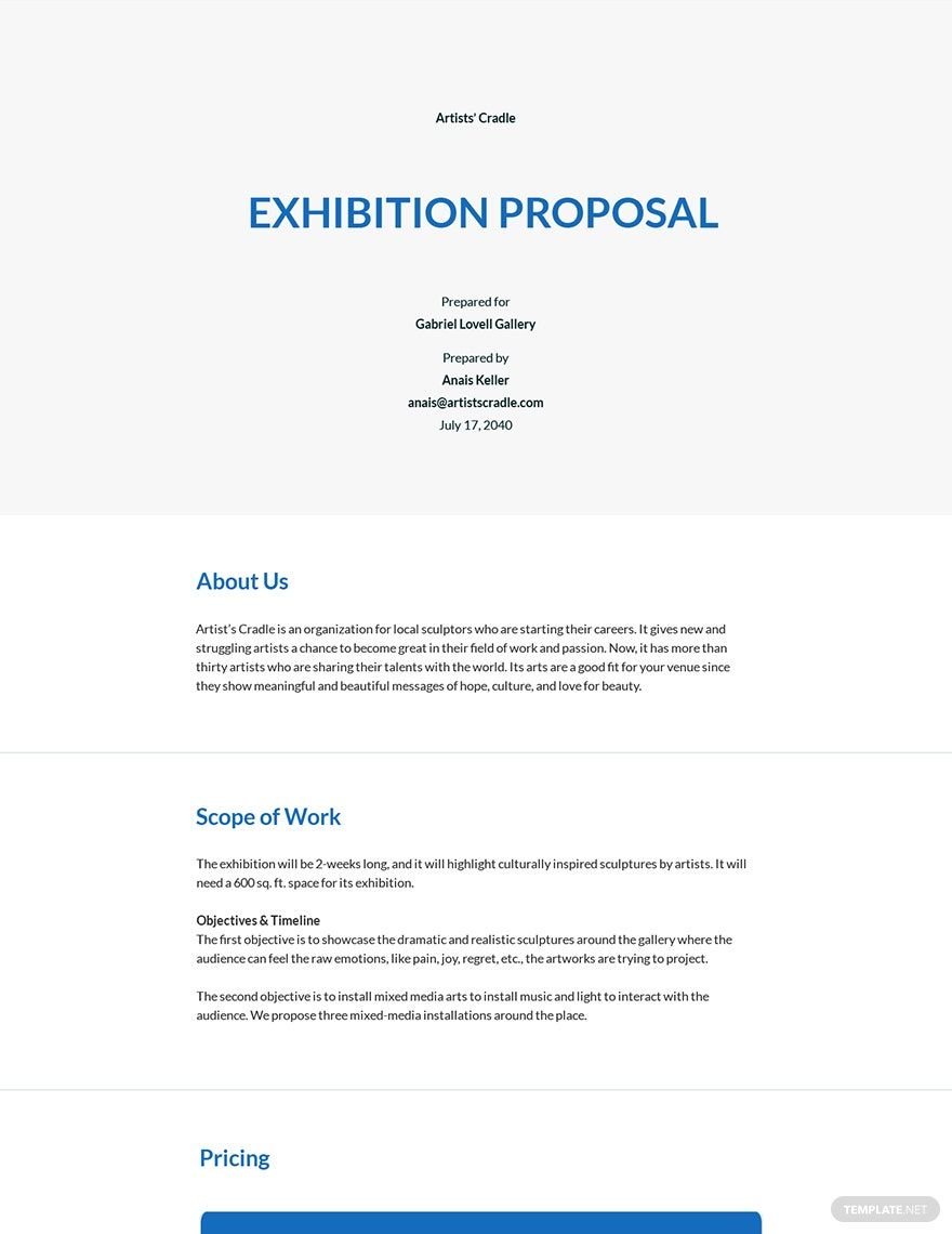 Exhibition Proposal Sample Template