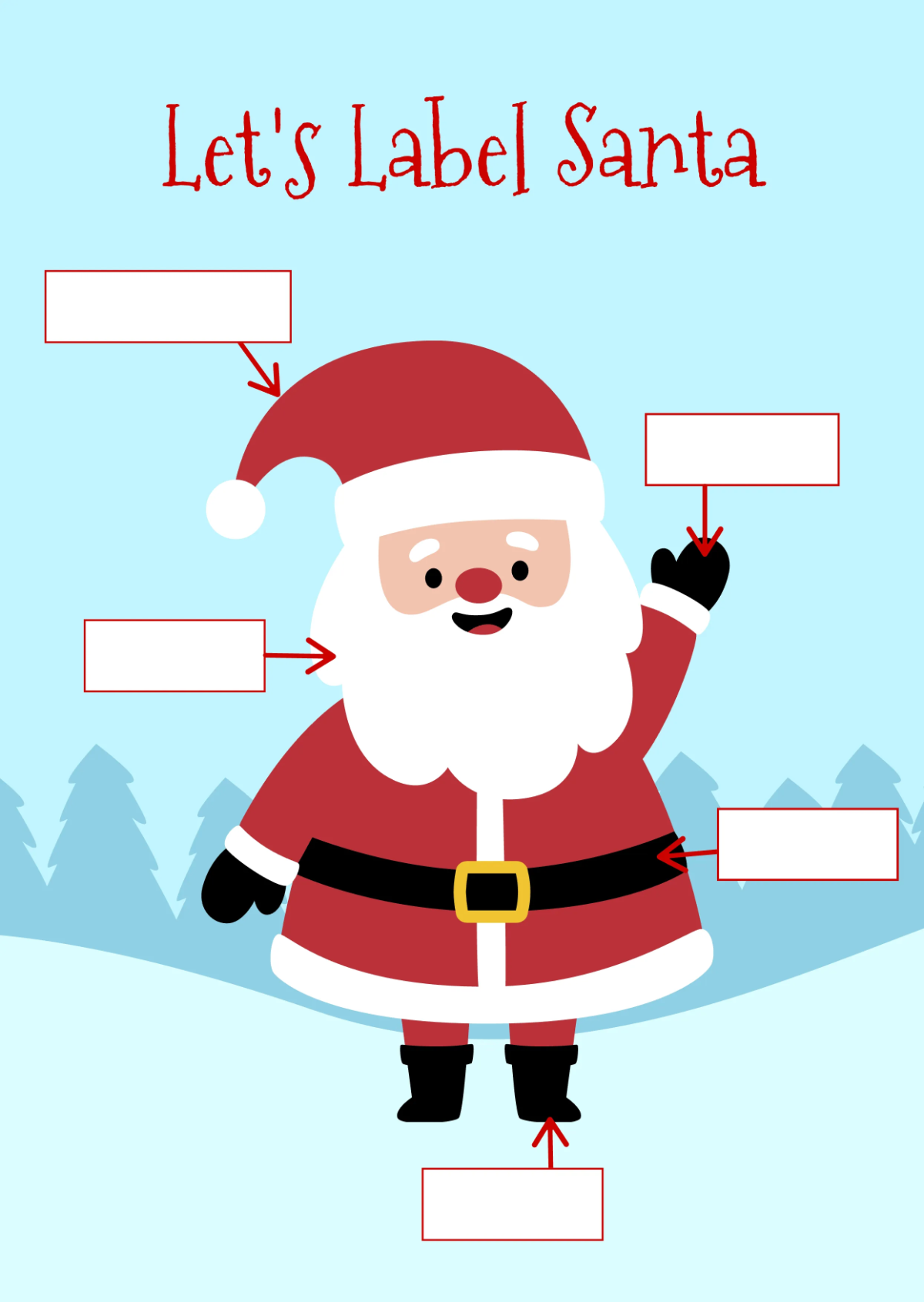 Free Santa Christmas Labeling Worksheet Template to Edit Online