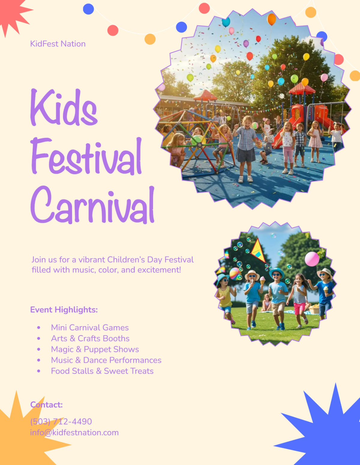 Free Festival Children's Day Flyer Template to Edit Online