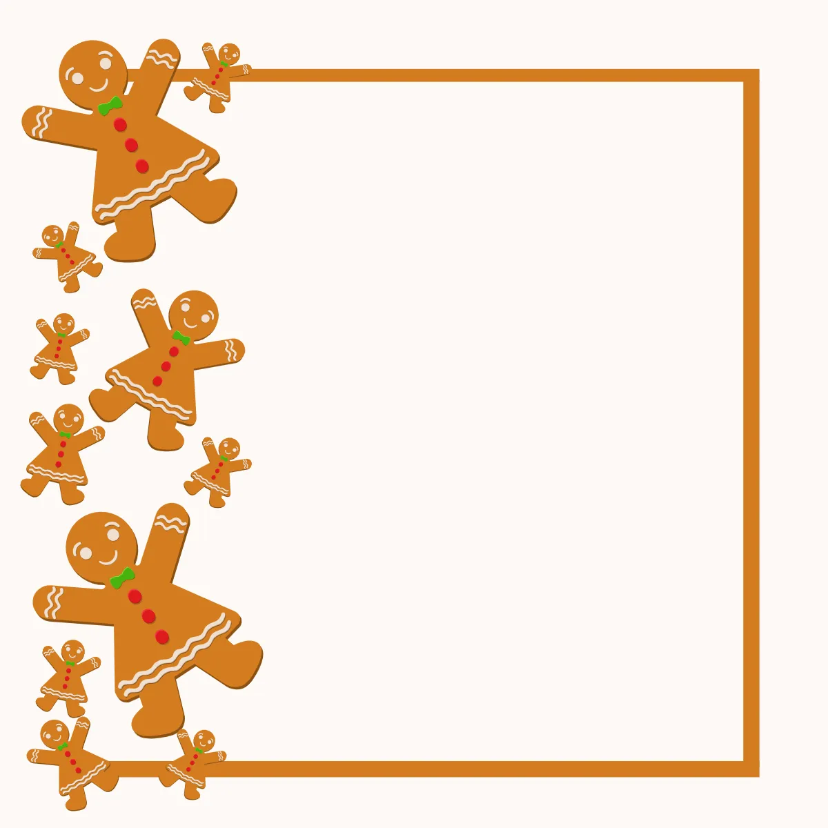 Free Gingerbread man Christmas Border Clipart Template to Edit Online