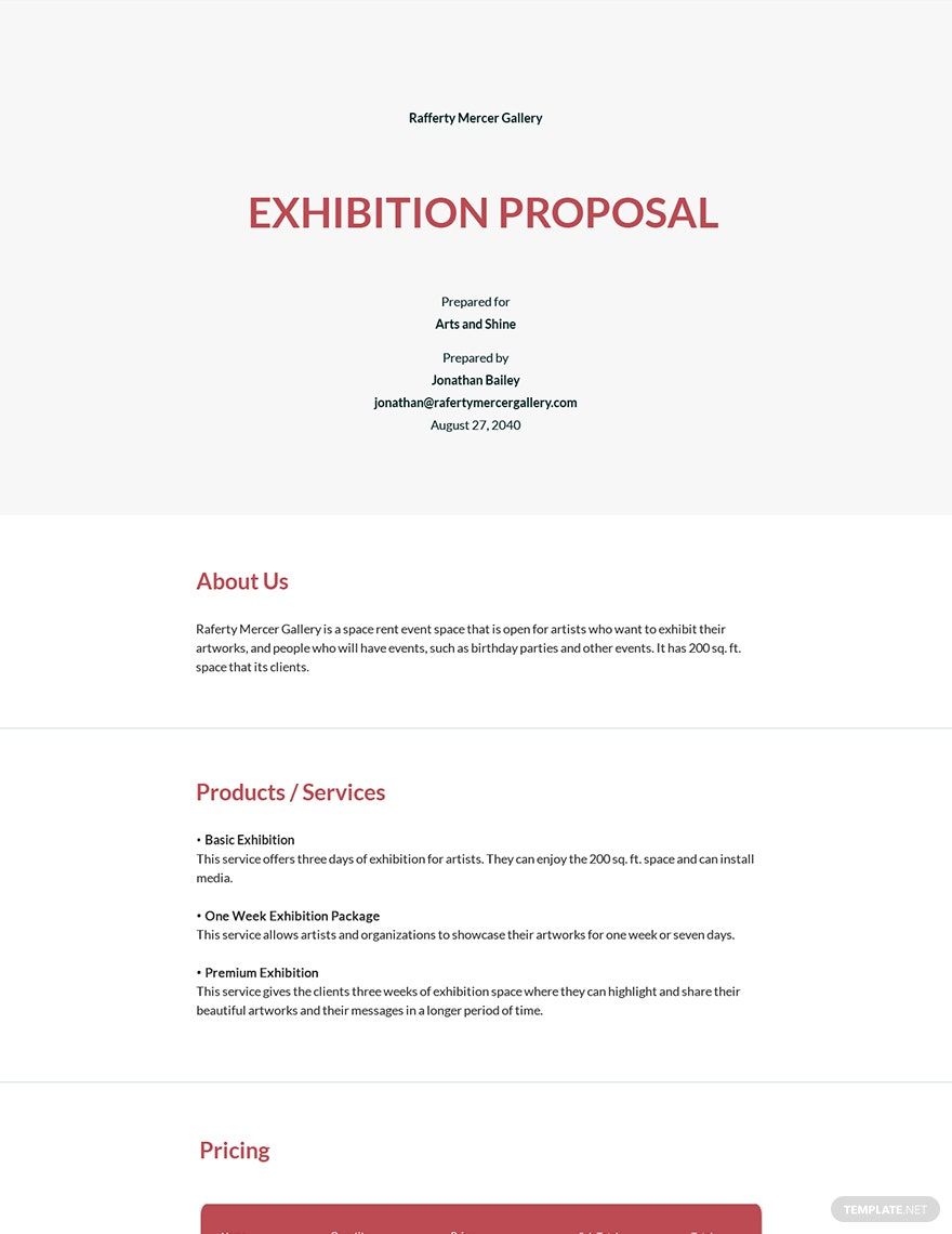 Exhibition Proposal Outline Template
