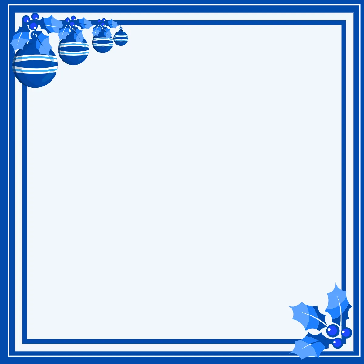 Free Blue Christmas Border Clipart Template to Edit Online