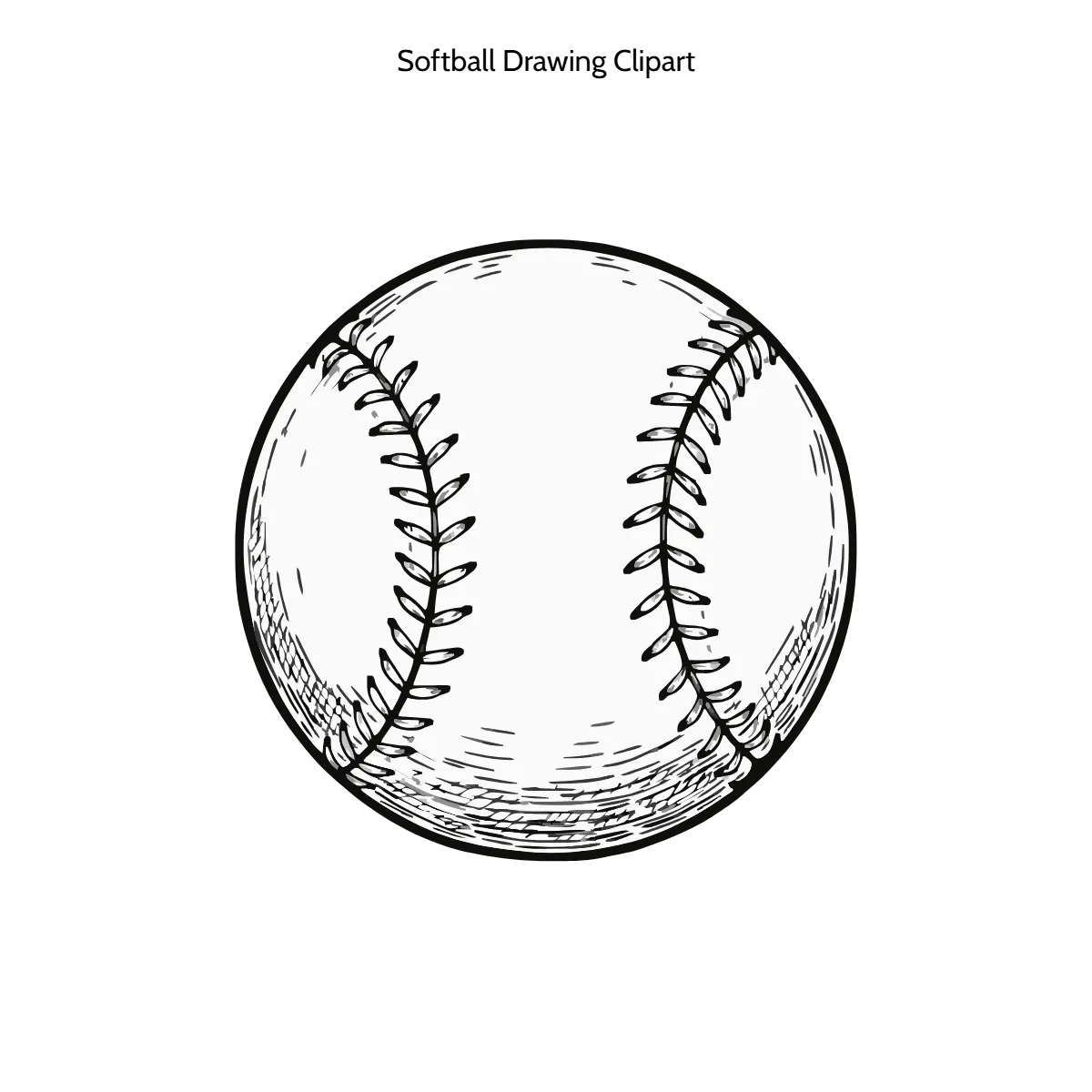 Free Softball Drawing Clipart Template to Edit Online