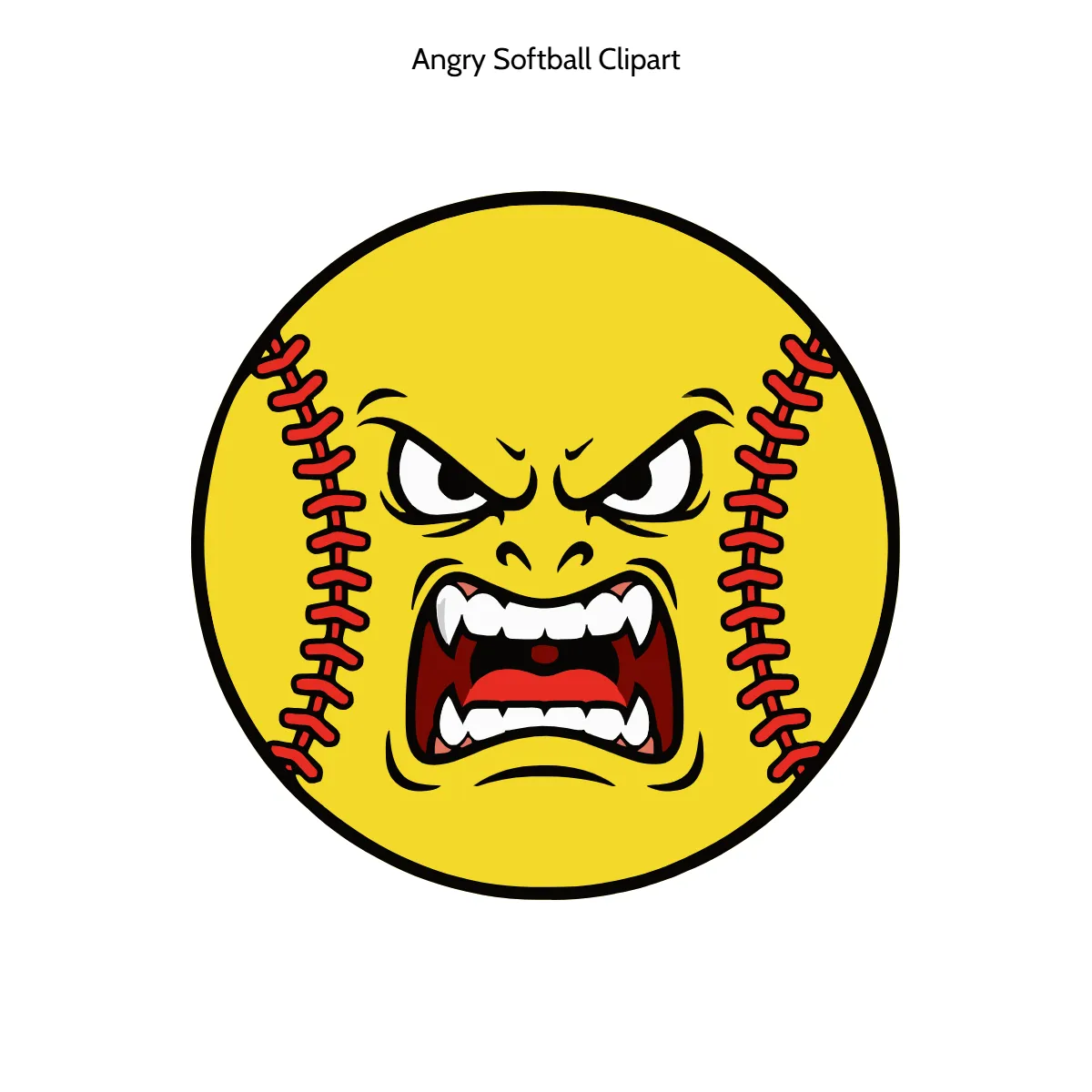 Free Angry Softball Cartoon Vector Clipart (PNG, SVG) to Edit Online
