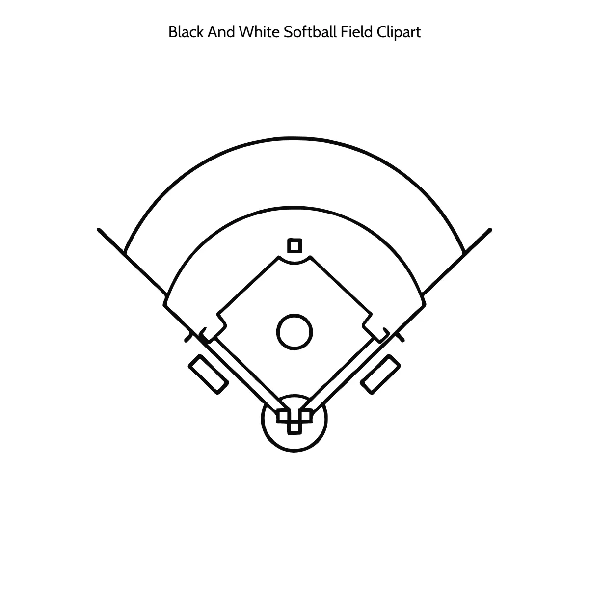 Free Black And White Softball Field Vector Clipart (PNG, SVG) to Edit Online