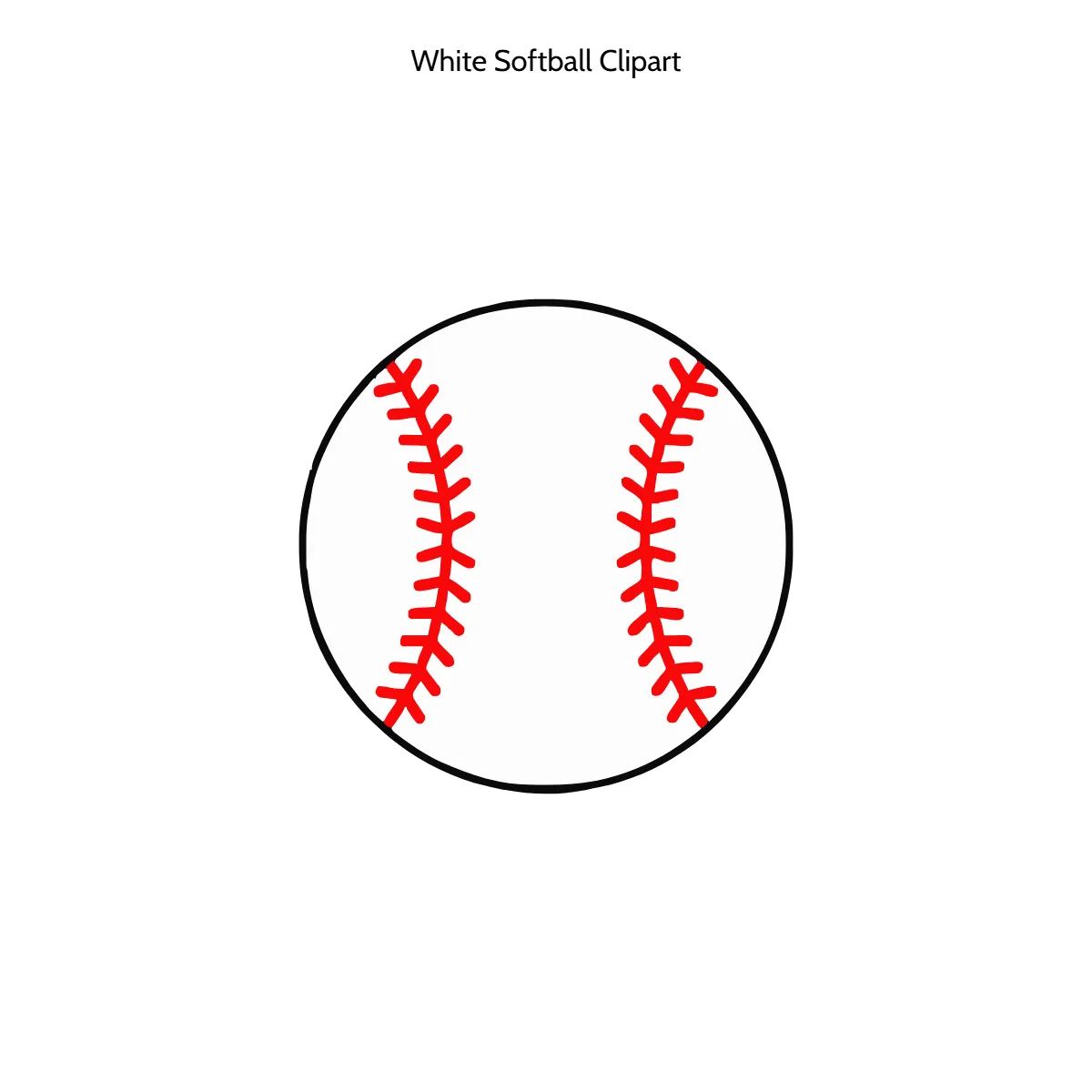 Free White Softball Clipart Template to Edit Online