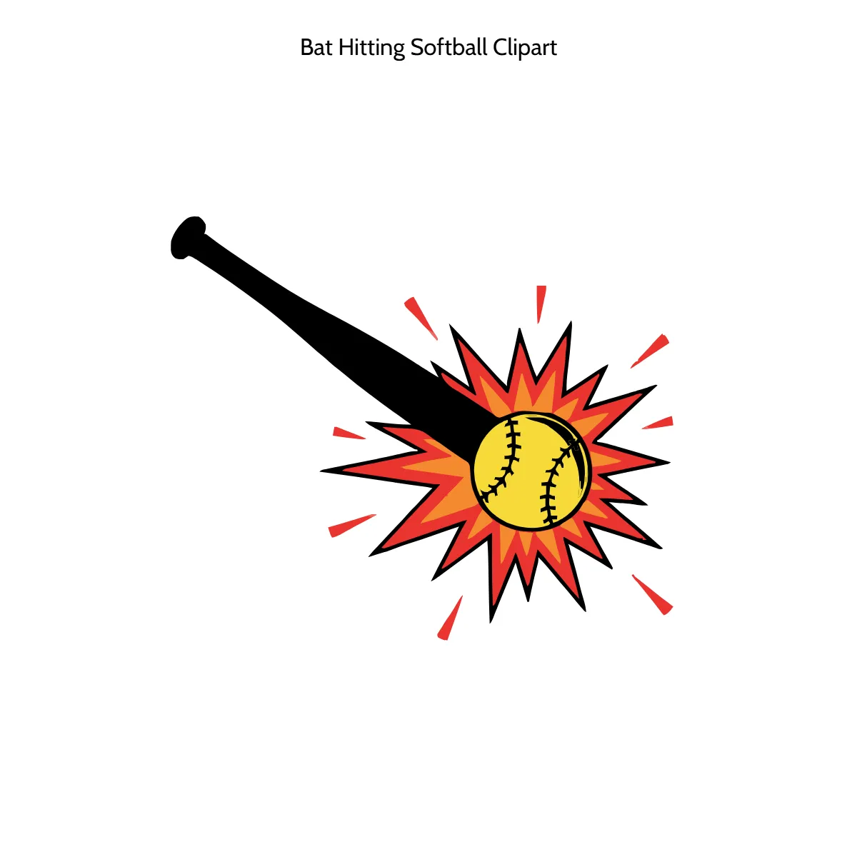 Free Bat Hitting Softball Vector Clipart (PNG, SVG) to Edit Online