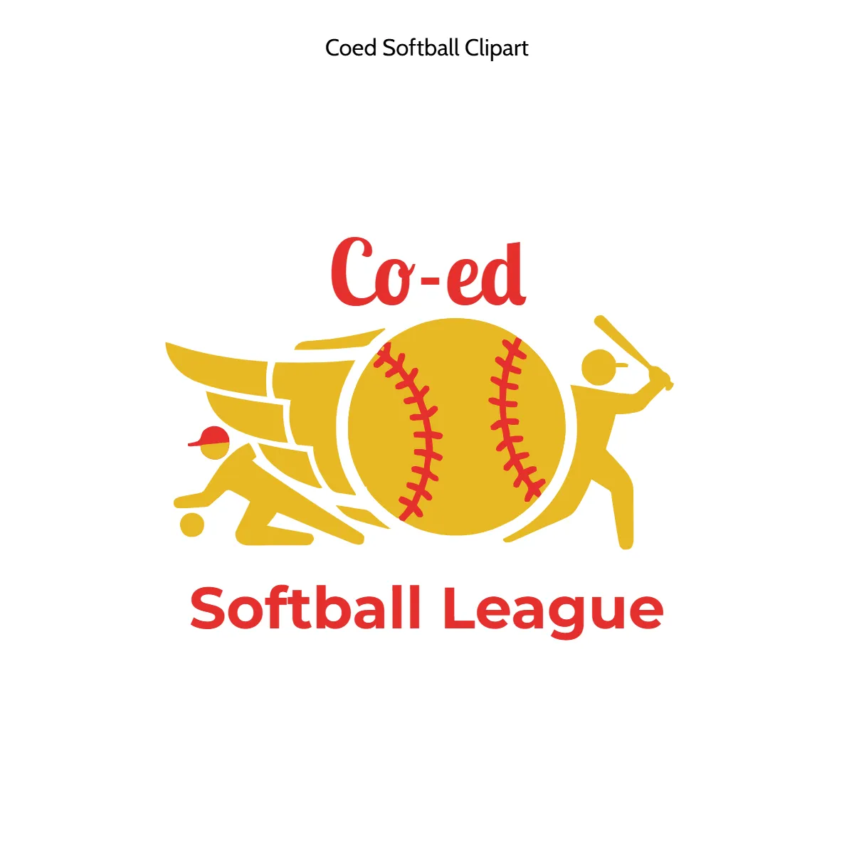 Free Coed Softball Vector Clipart (PNG, SVG) to Edit Online