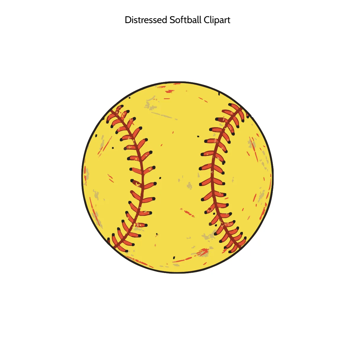 Free Distressed Softball Vector Clipart (PNG, SVG) to Edit Online