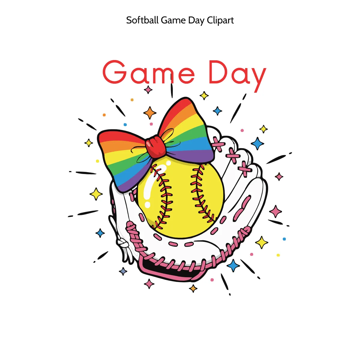 Free Softball Game Day Vector Clipart (PNG, SVG) to Edit Online