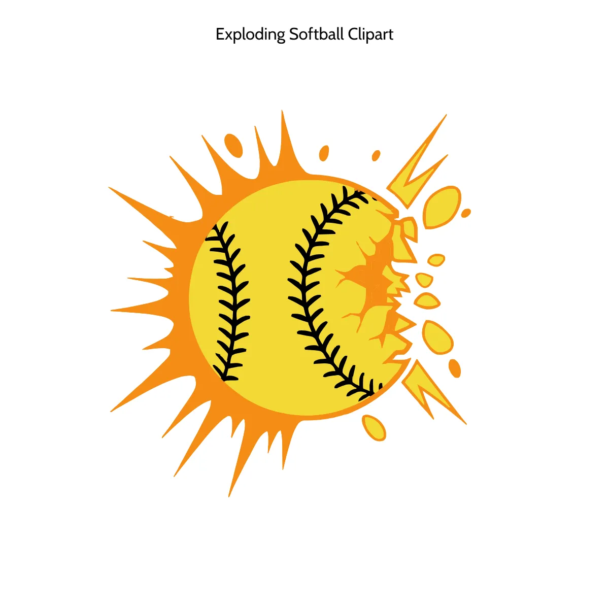 Free Exploding Softball Cartoon Vector Clipart (PNG, SVG) to Edit Online